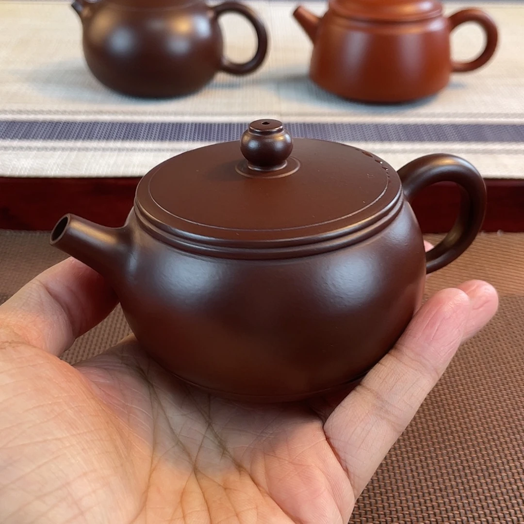 阿***郞紫砂壶原矿紫泥扁鼓器型