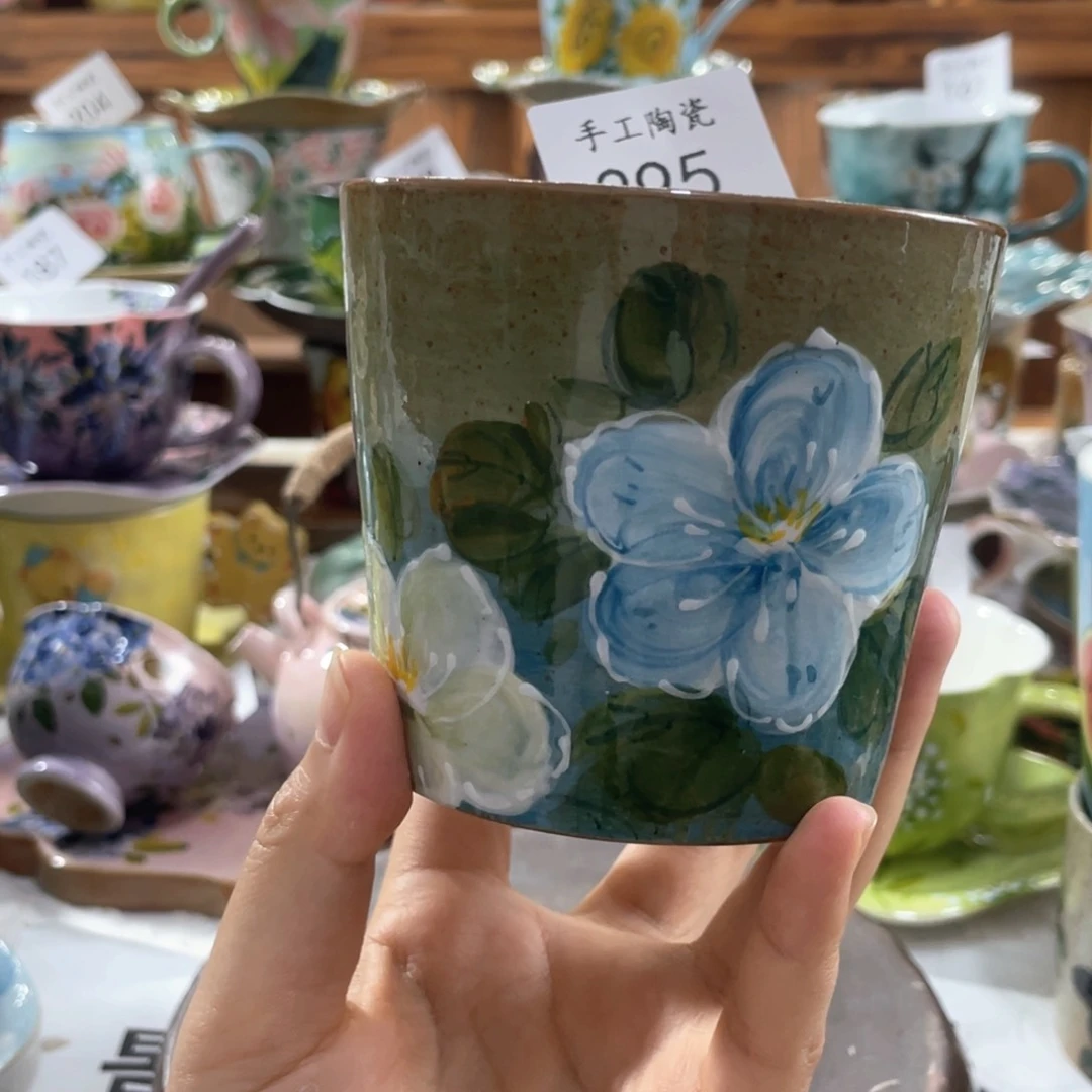 蓝***月景德镇手工陶瓷杯295