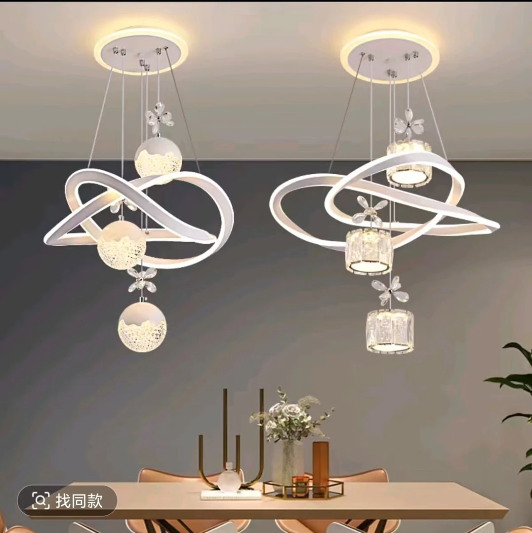 餐厅吊灯新款LED卧室吊灯简约现代饭厅餐桌吧台网红商用店铺吊灯