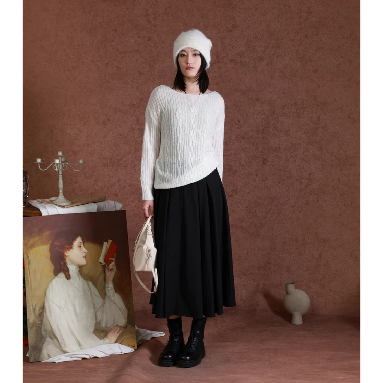 【商场同款新品】西町村屋摆裙女装春新款文艺百搭半身裙 XHAA10362