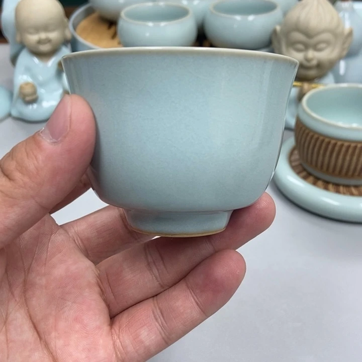 瓷千**山天青色赵琳老师铃铛杯