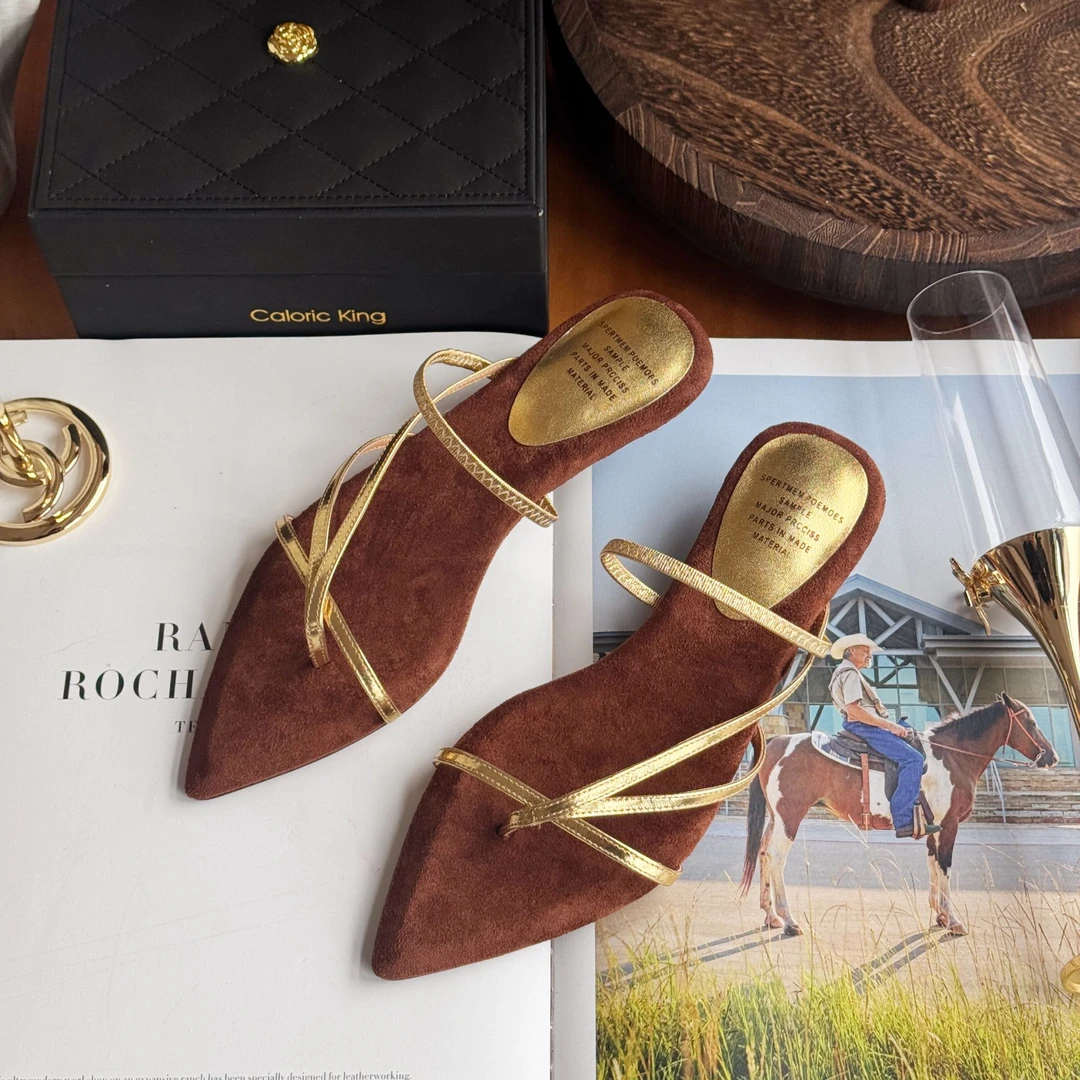 BLAVCPEON【燃烧的黄昏】夏季气质百搭凉拖鞋 A8510418H