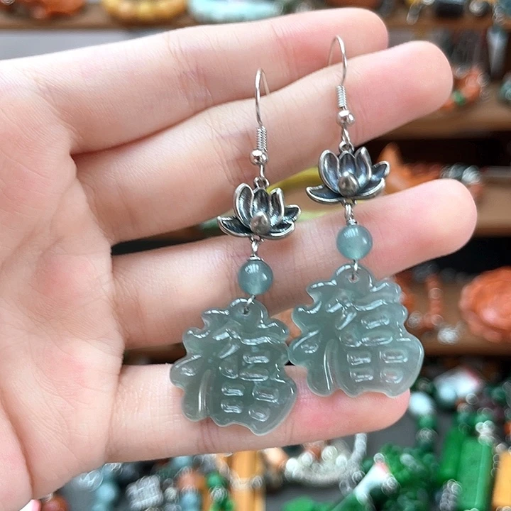 翡翠未镶嵌耳饰饰品