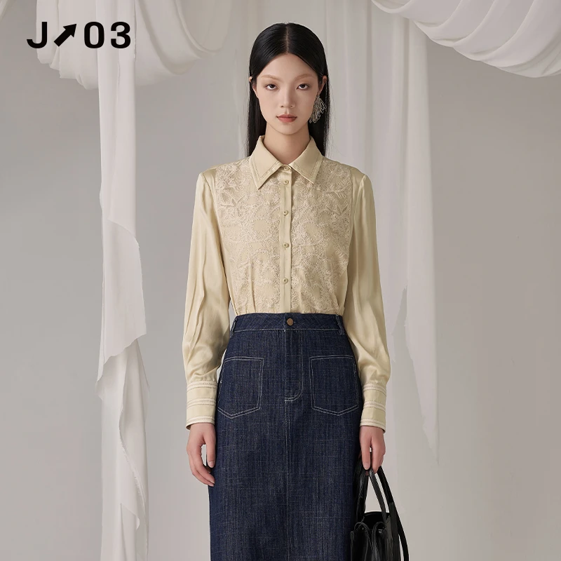 J03女装 秋季新款时尚百搭气质设计感衬衫