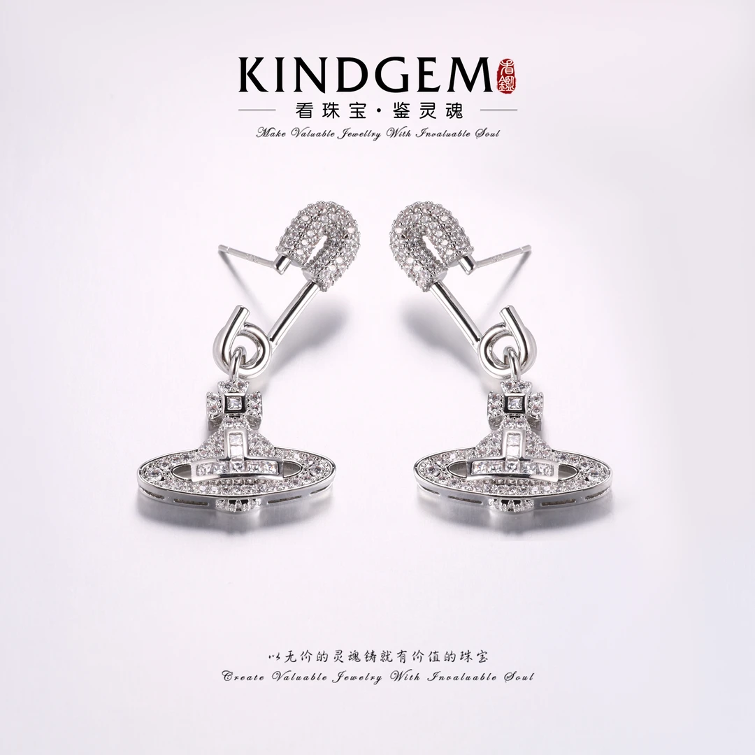 铜合金锆石耳饰 气质轻奢百搭时尚耳环 C-33069