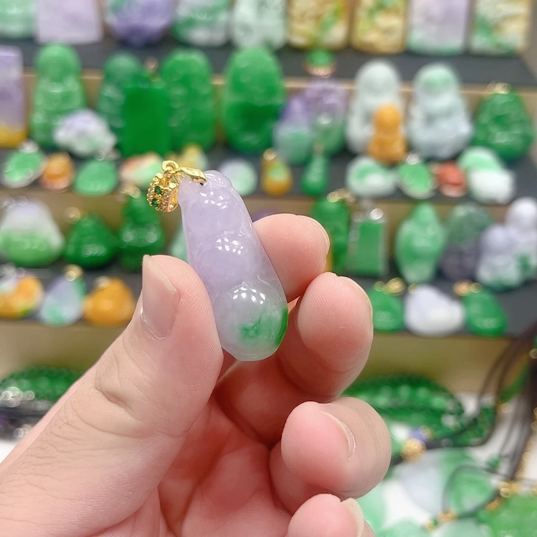 吊坠(赠链)银S925镶嵌翡翠