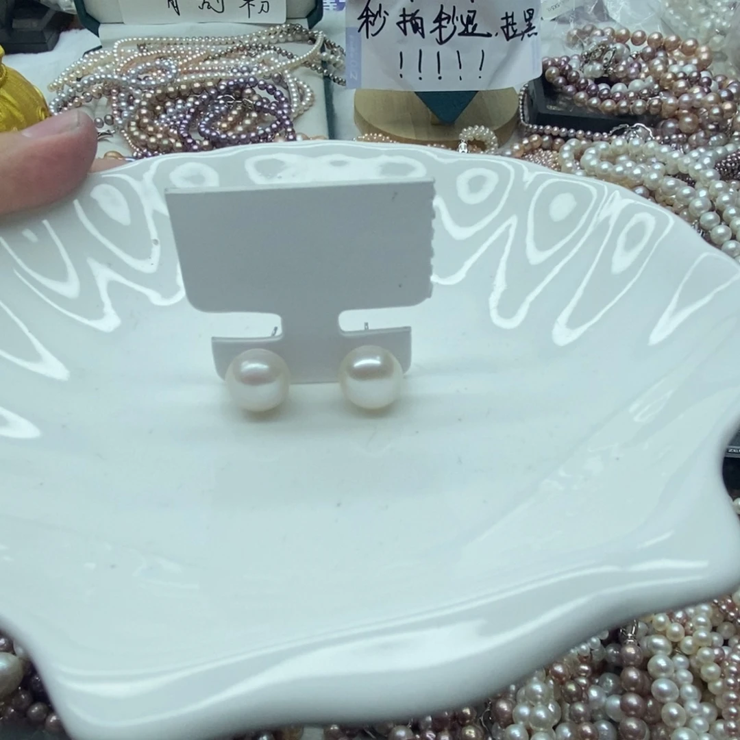 天然淡水珍珠无人工干预淡水珍珠银S925镶嵌35