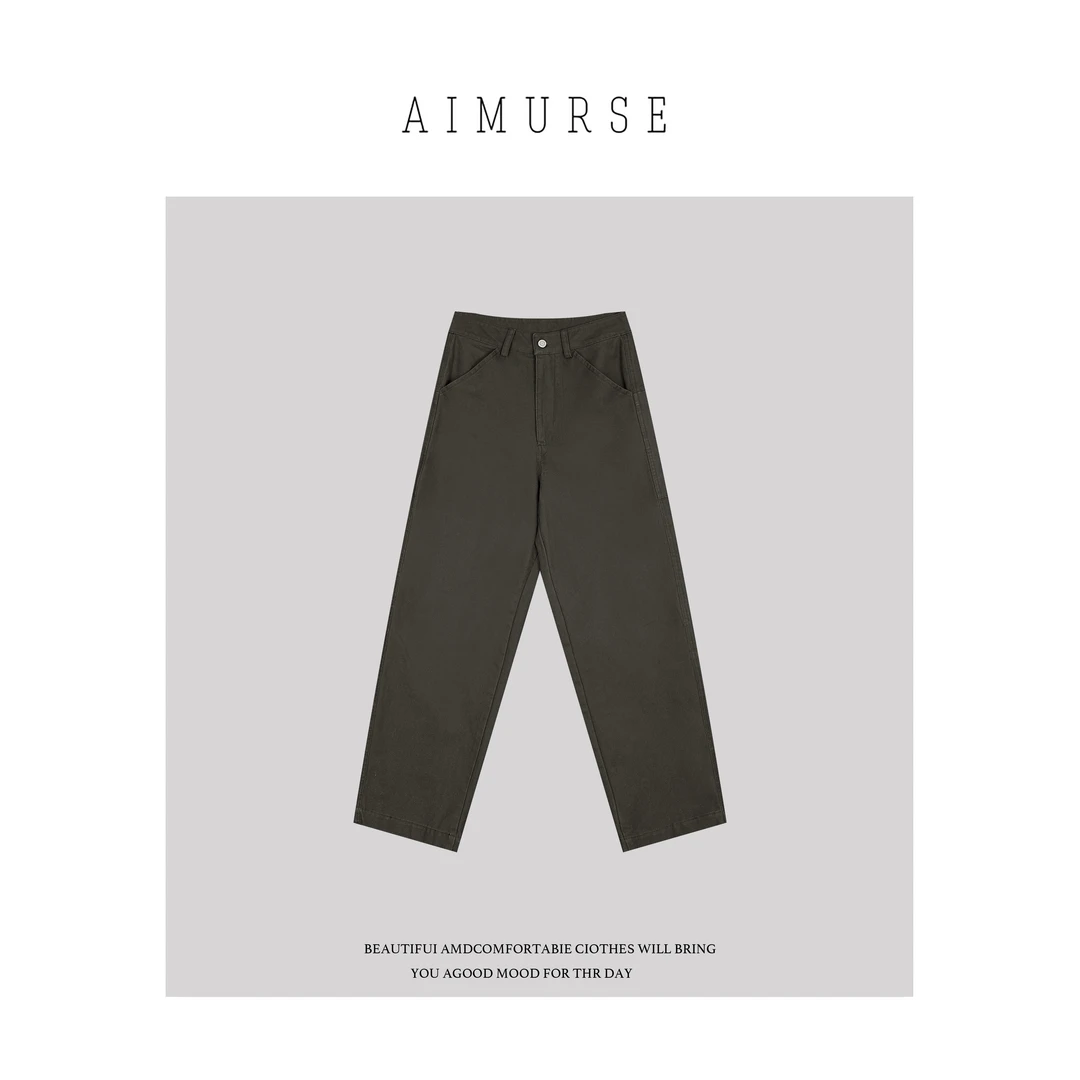 AIMURSE【自由户外】小众设计师 纯棉质感舒适百搭休闲裤 AM80021