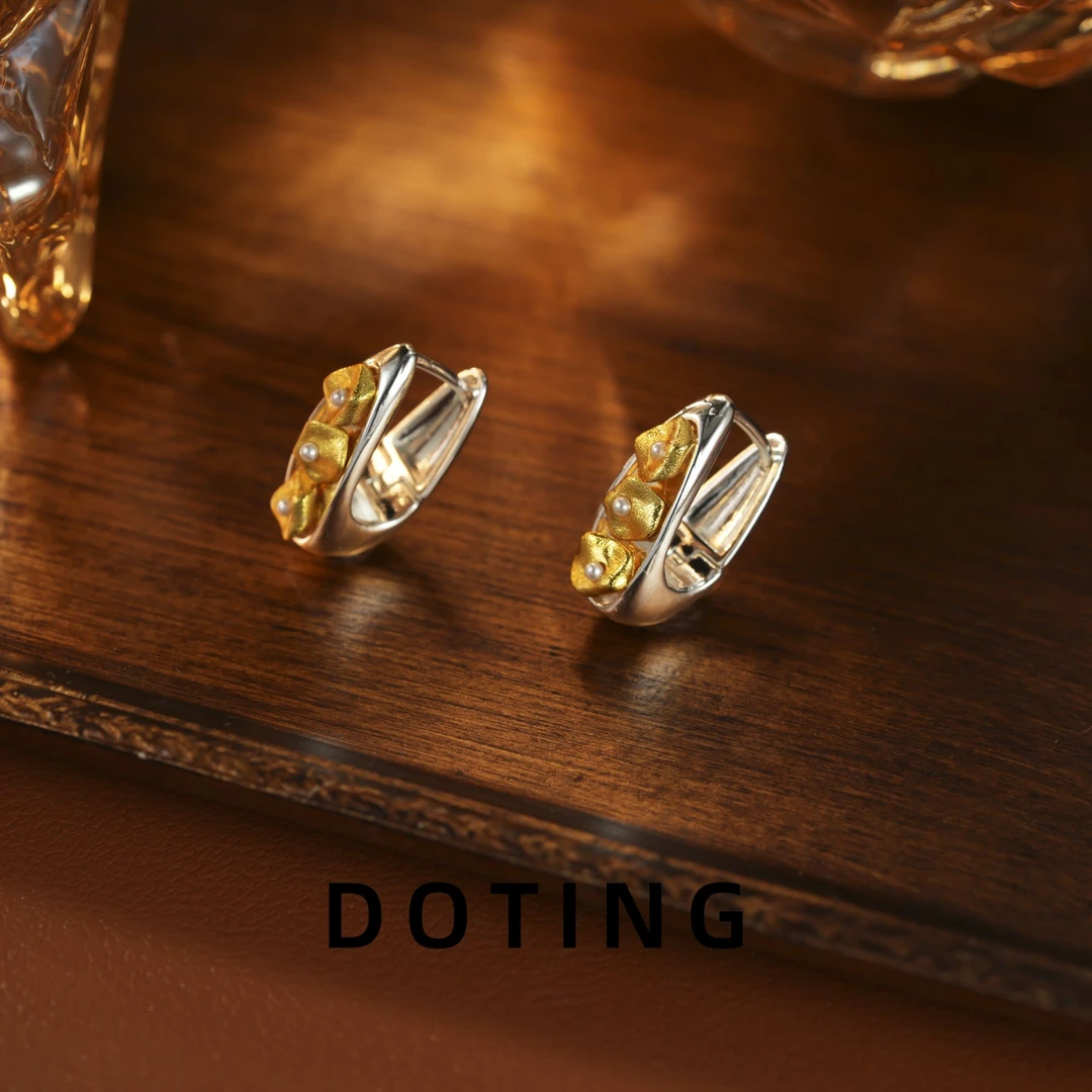 合金耳饰 《月光漫步》撞色椭圆形耳扣ZG-01257