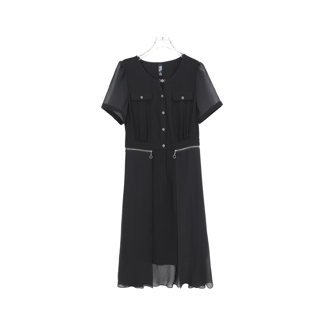 衬衫裙女设计感小众黑色可拆卸优雅气质连衣裙Z197