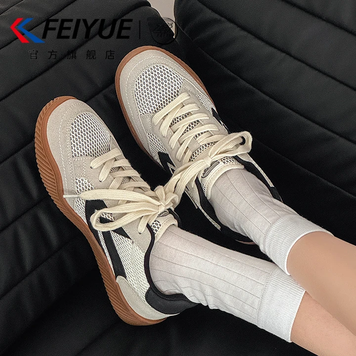 feiyue/飞跃透气德训鞋男女鞋2025秋季鞋子休闲网鞋爆款情侣板鞋