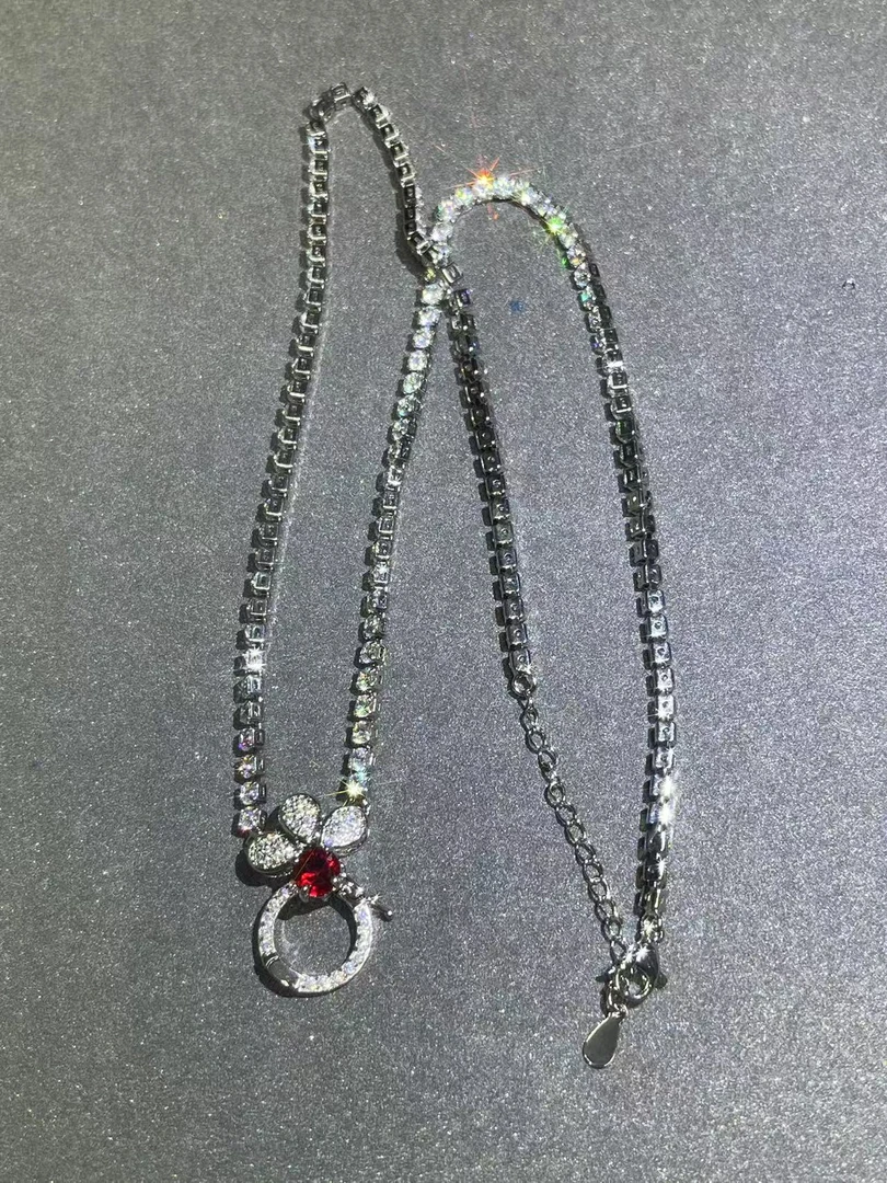 a1719白色满镶毛衣链多样性发货