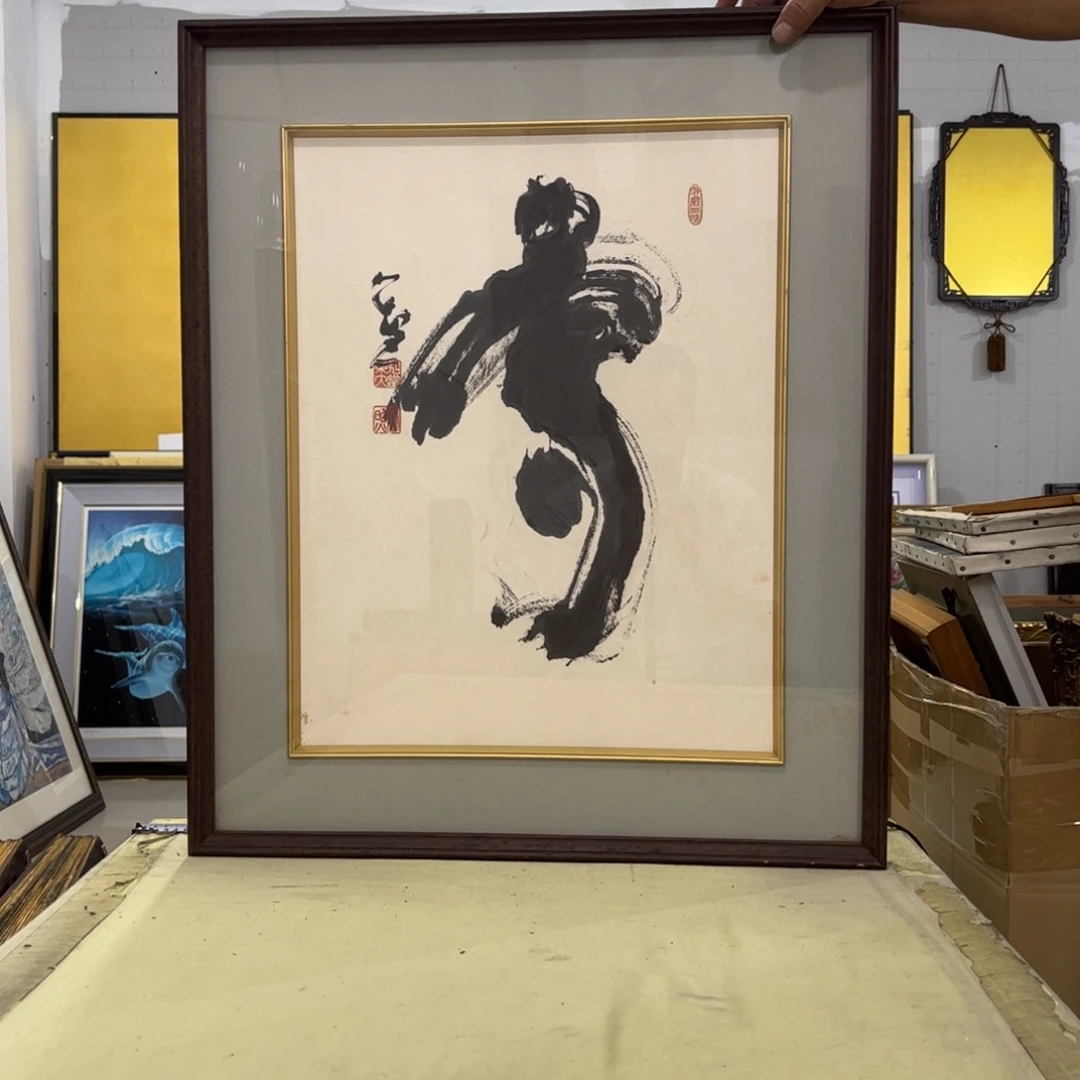 禪***生绘画屏风框画茶空间设计