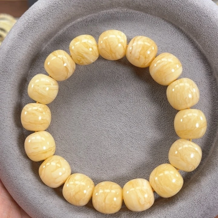 未镶嵌蜜蜡手串纯天然俄料同料白蜡金纹精工虎皮千层