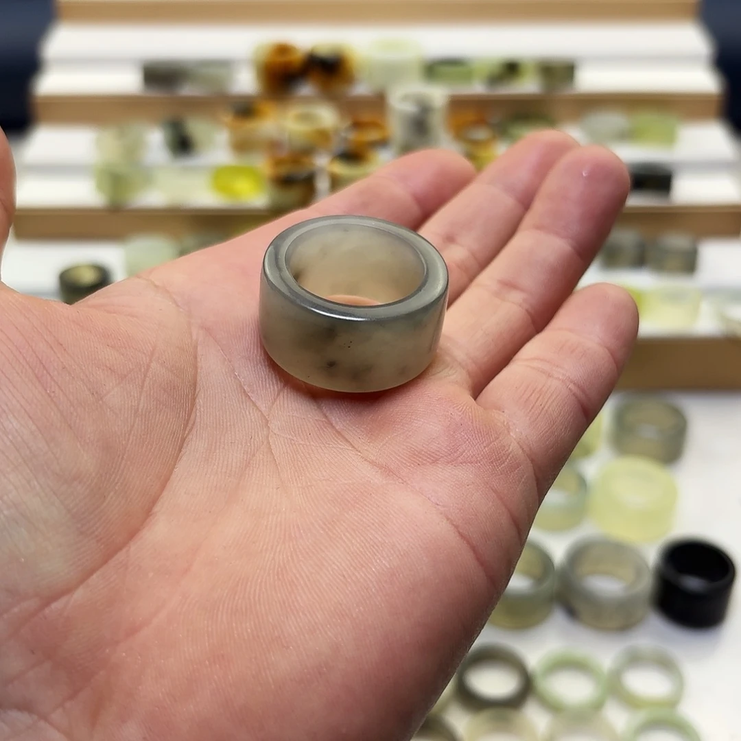 博***博蛇纹石玉未镶嵌戒指22.1内径