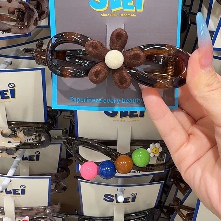 铁合金皮质豹纹低丝绒小花扭扭14