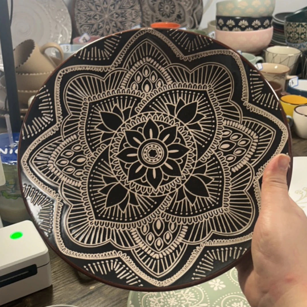 11寸波西米亚曼陀罗花纹盘（1只装）