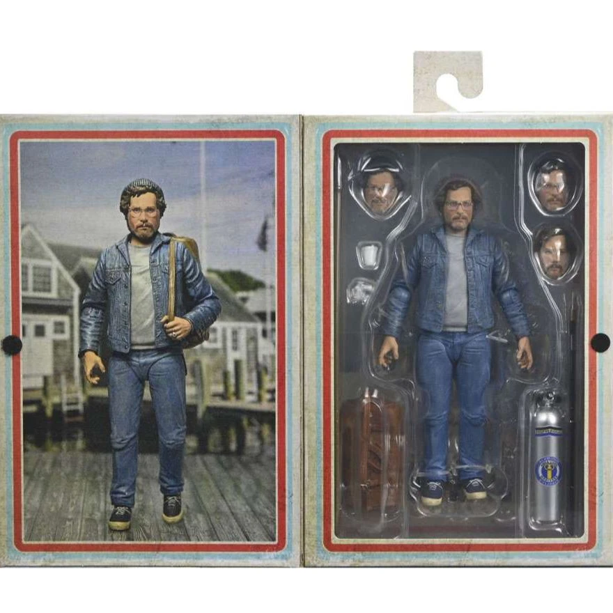 【现货】NECA 全新正版带金标可动人偶 大白鲨 马特胡珀 50周年7寸