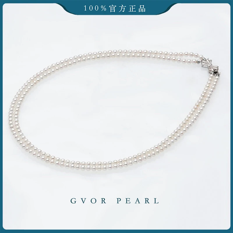 淡水有核双层Baby珍珠项链 3-4mm C1297