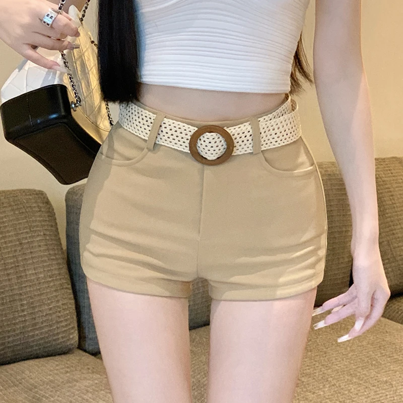 性感休闲短裤女2025春夏季新款韩版ins复古简约外穿高腰a字阔腿裤