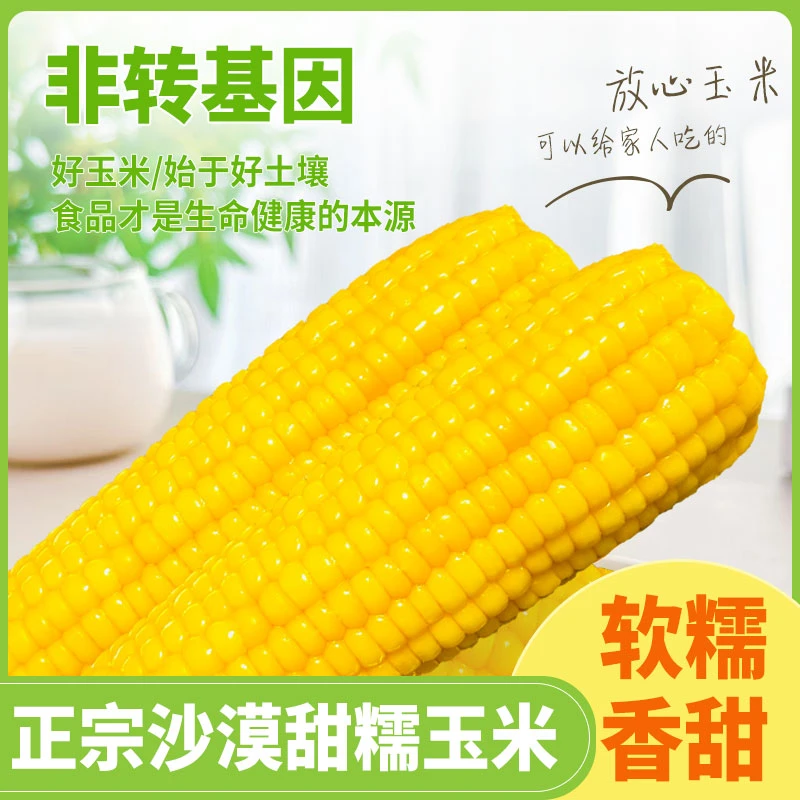 【家庭装】早餐沙漠粗粮黄糯玉米香糯鲜玉米棒8棒装1h锁鲜减脂