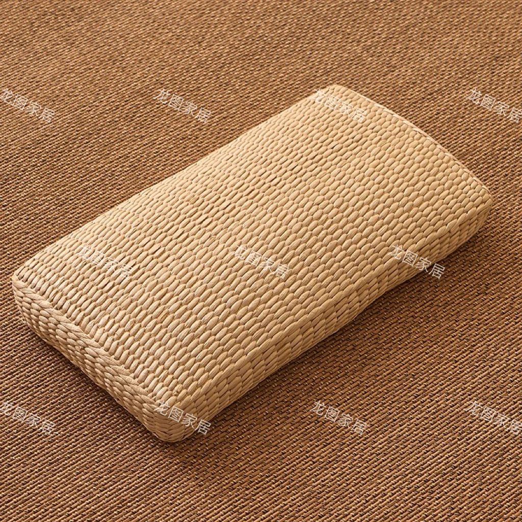 【龙图腰枕/儿童枕】38*20*6cm 天然蒲草纯手工编织长方形吸汗排湿