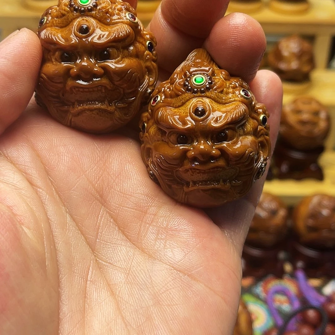 洋***气吊坠橄榄核大黑天手球