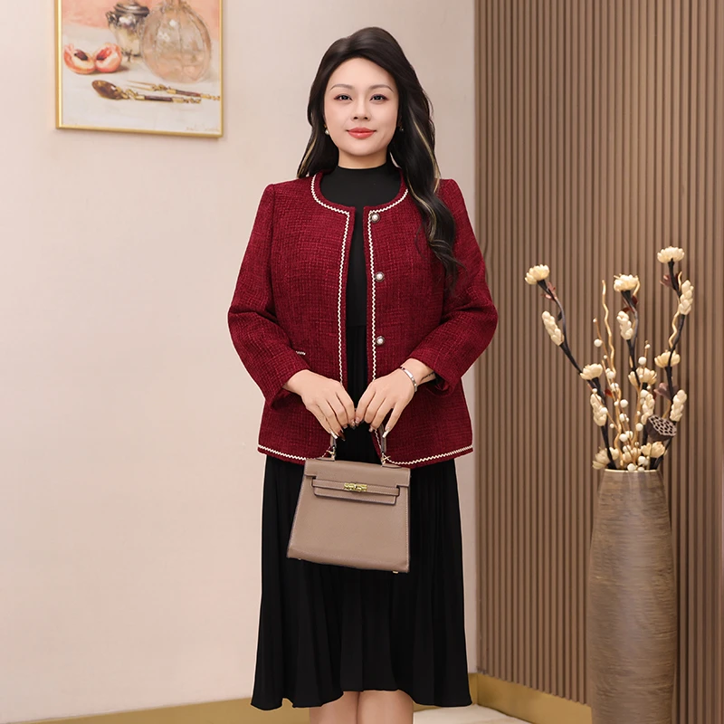 贵夫人时尚小香风外套秋季大码女装开衫时髦气质高档外穿