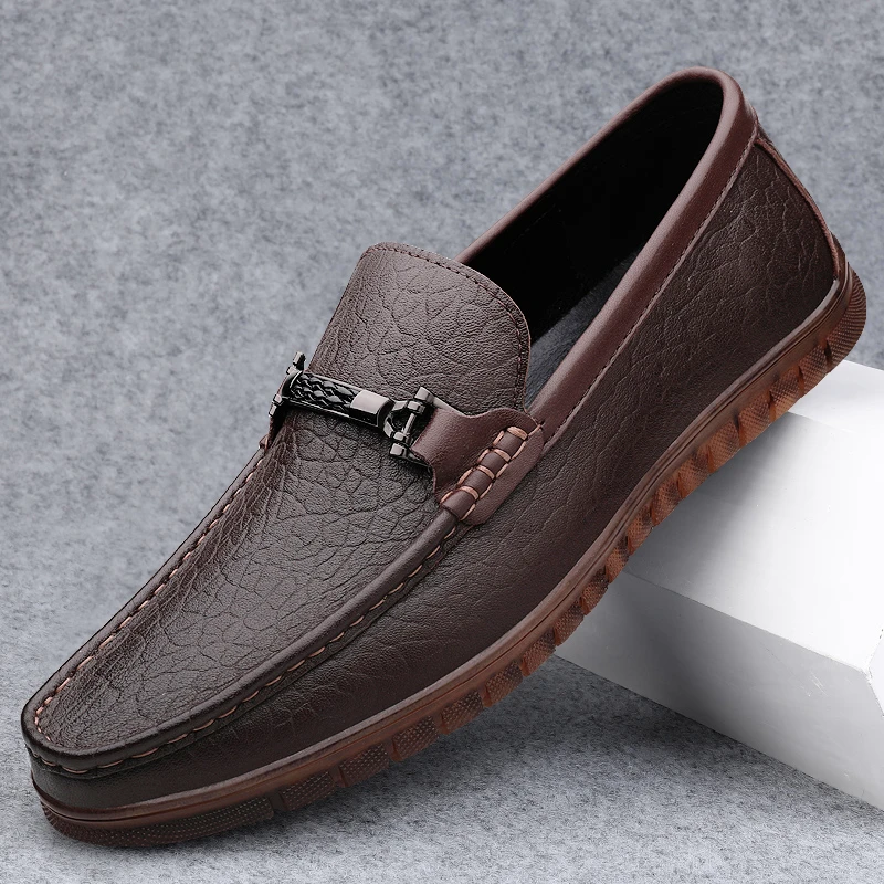 豆豆鞋男2025新款软底轻便舒适爸爸鞋英伦风简约百搭男士休闲鞋子