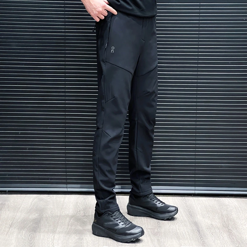 秋冬新款休闲裤男士纯色百搭防风多口袋登山裤青年户外简约冲锋裤