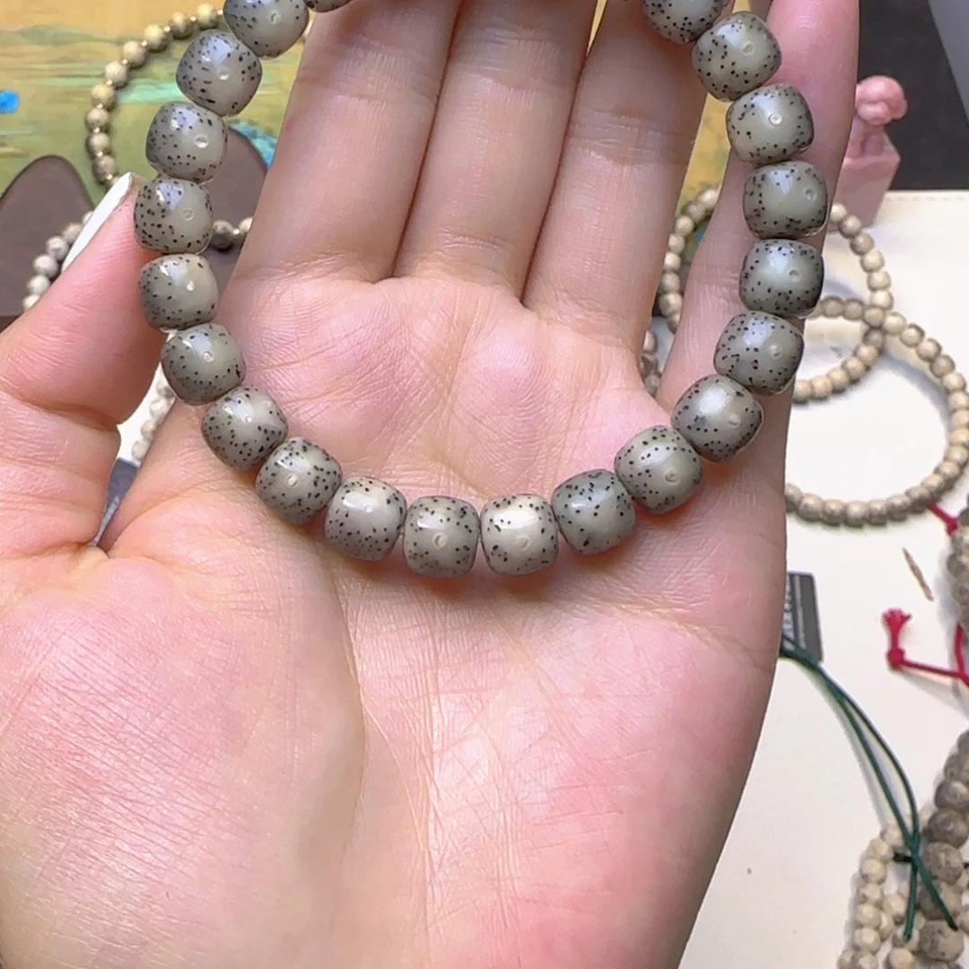 手串星月菩提石玉黑冰9×8