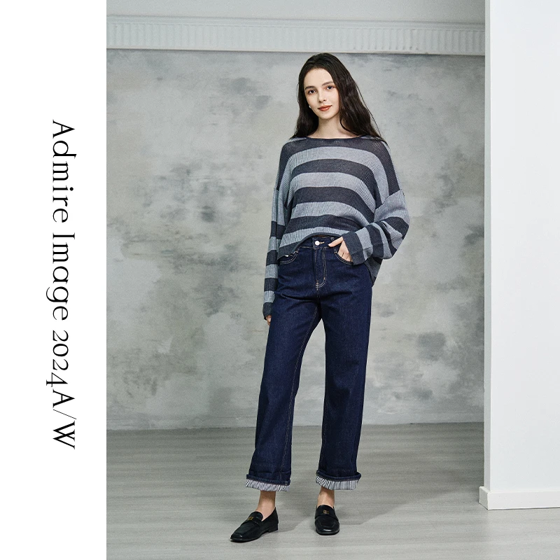 条纹小衫显瘦休闲外穿宽松春季秋季百搭时尚套头撞色