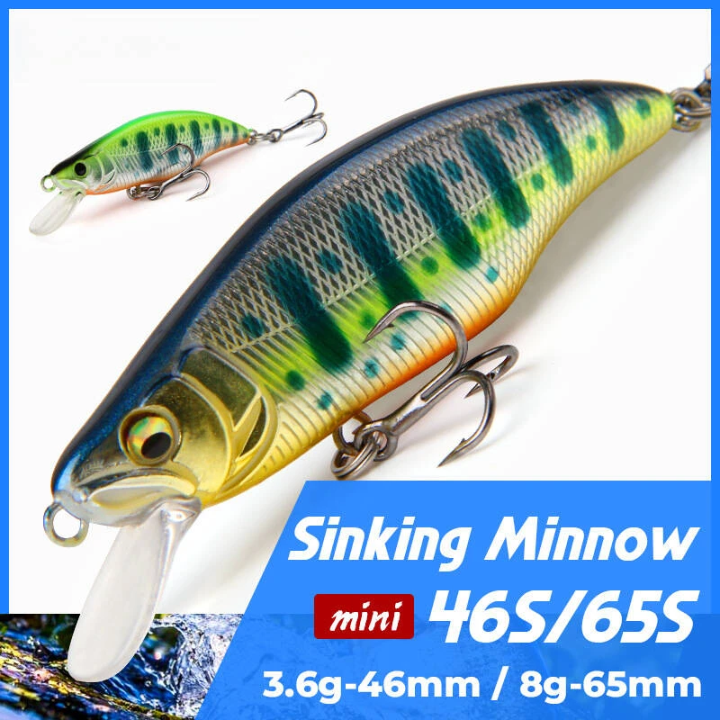 微物沉水米诺颤沉路亚饵钓饵假饵38翘嘴马口白条鱼饵渔具微物假饵