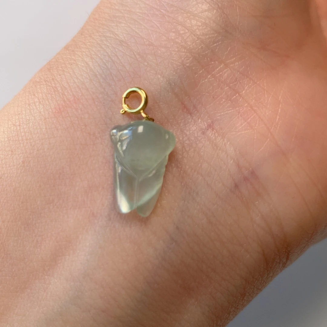 翡翠颈饰18K金镶嵌知鸟