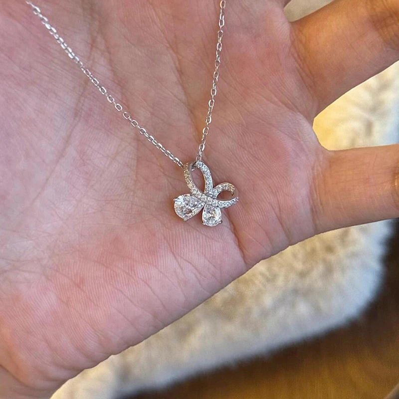 Jusong klein 钛钢项链 蝴蝶项链女轻奢气质小清新仙女风锁骨链