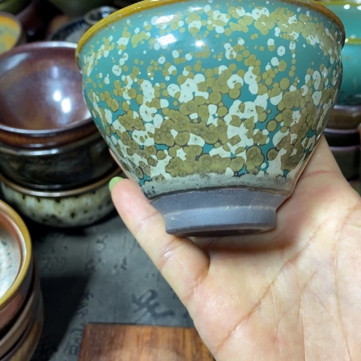 花***样茶盏建阳建盏微瑕束口