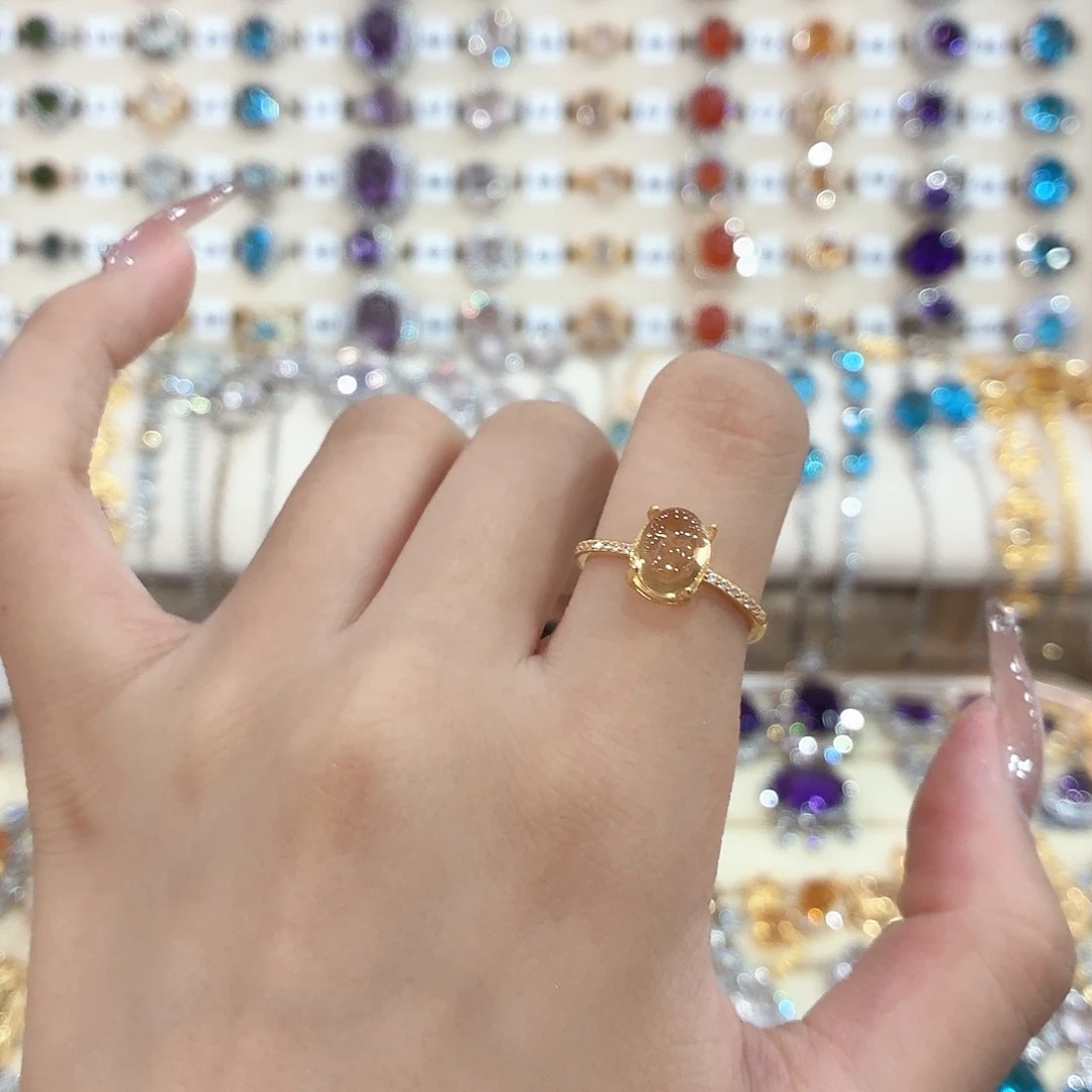 银S925镶嵌戒指黄晶