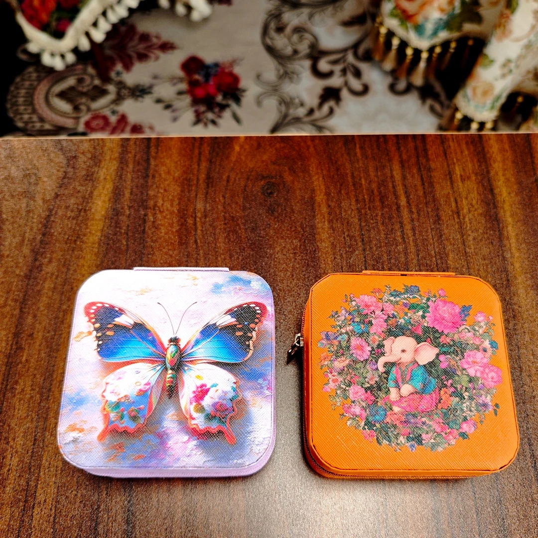 首饰盒/箱 蝴蝶首饰盒大象 便携旅行耳环戒指项链收纳盒