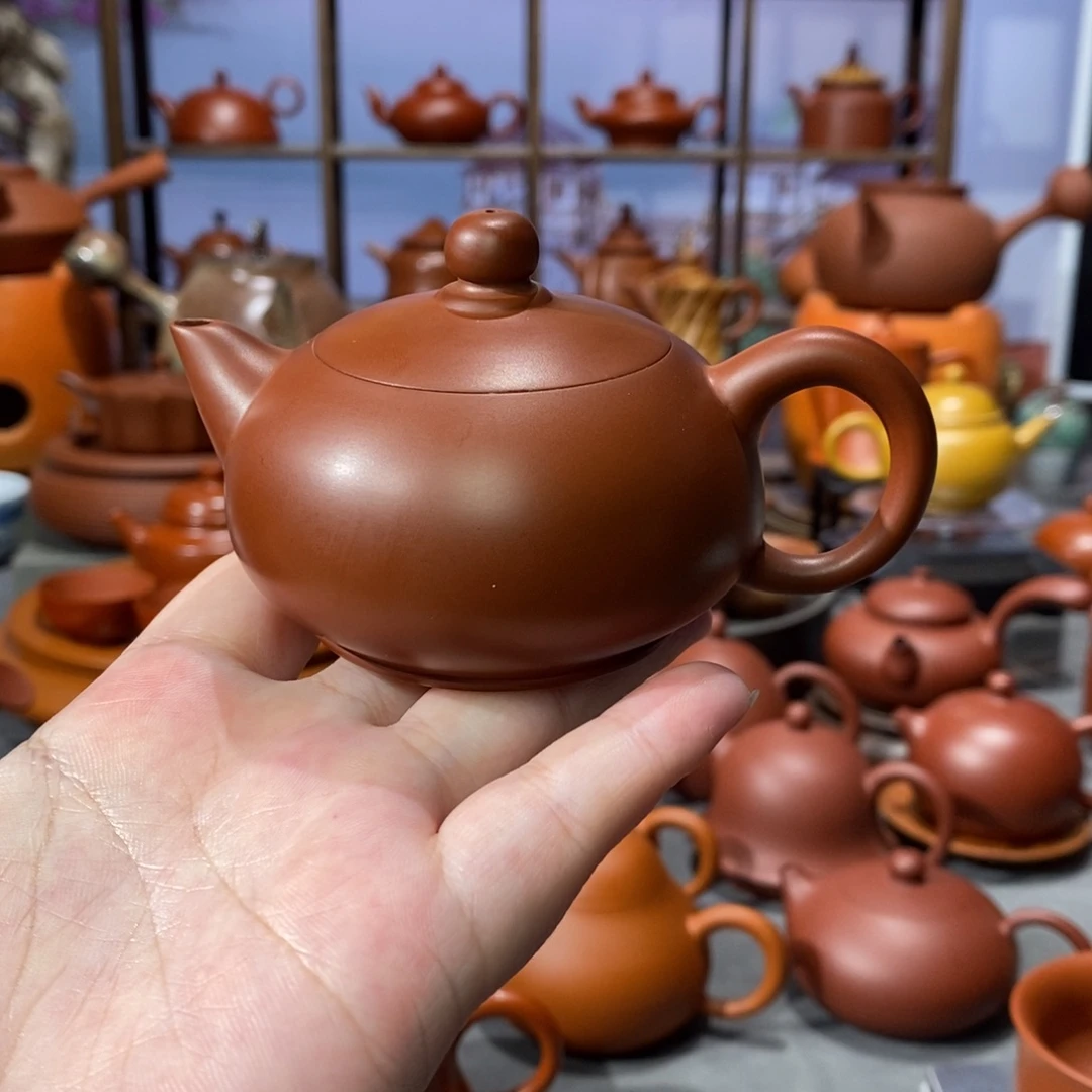 紫砂茶壶章淑煌朱泥凤雏壶100c