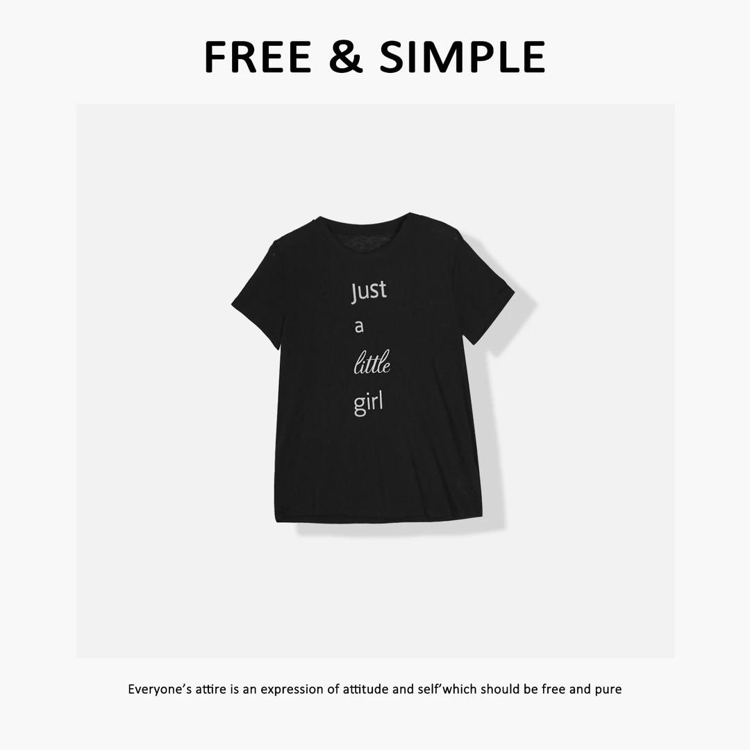 Free&Simple-'英韩‘时尚韩版小众设计字母T恤-256253