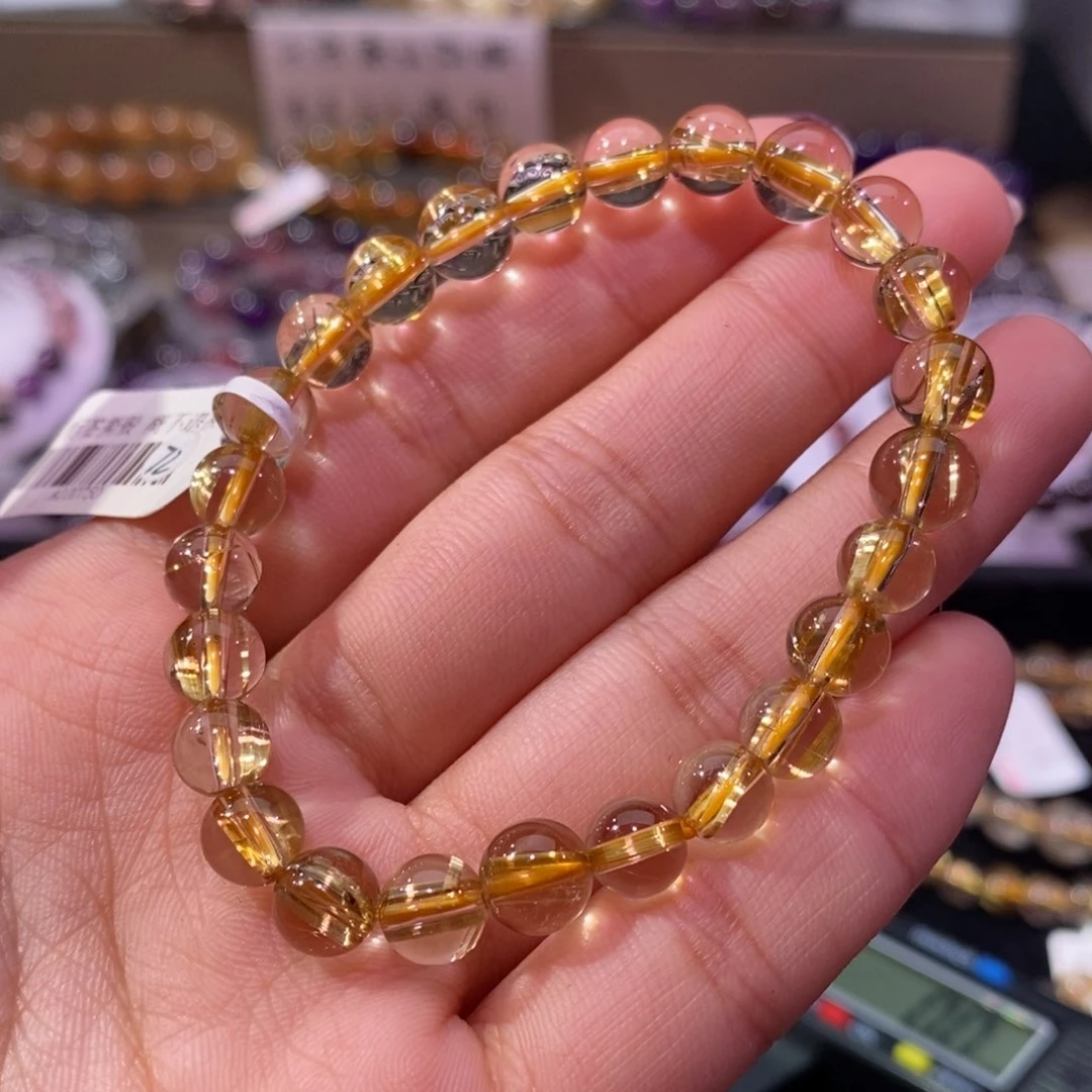 水晶手串未镶嵌金钛晶7+