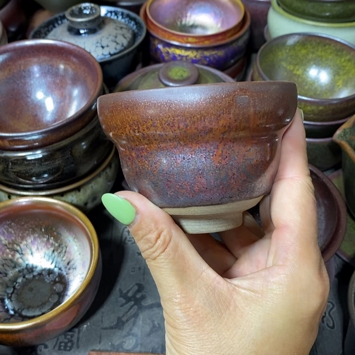 茶盏建阳建盏微瑕葫芦杯