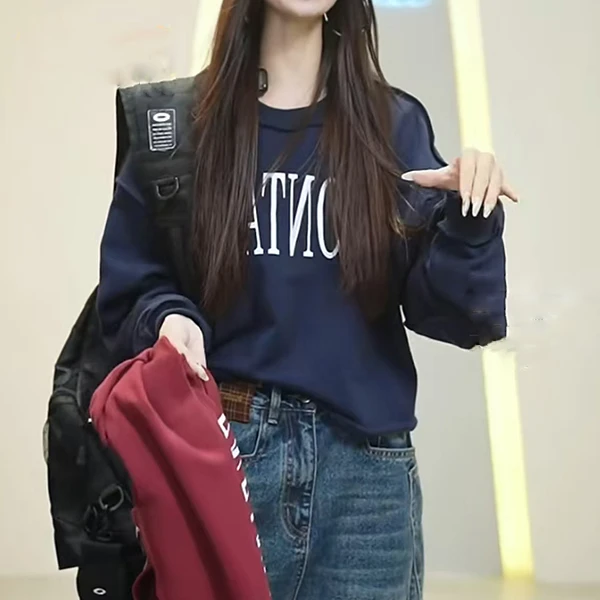 【潮流标语】S0208潮牌字母元素设计-无帽潮牌圆领长袖宽松卫衣