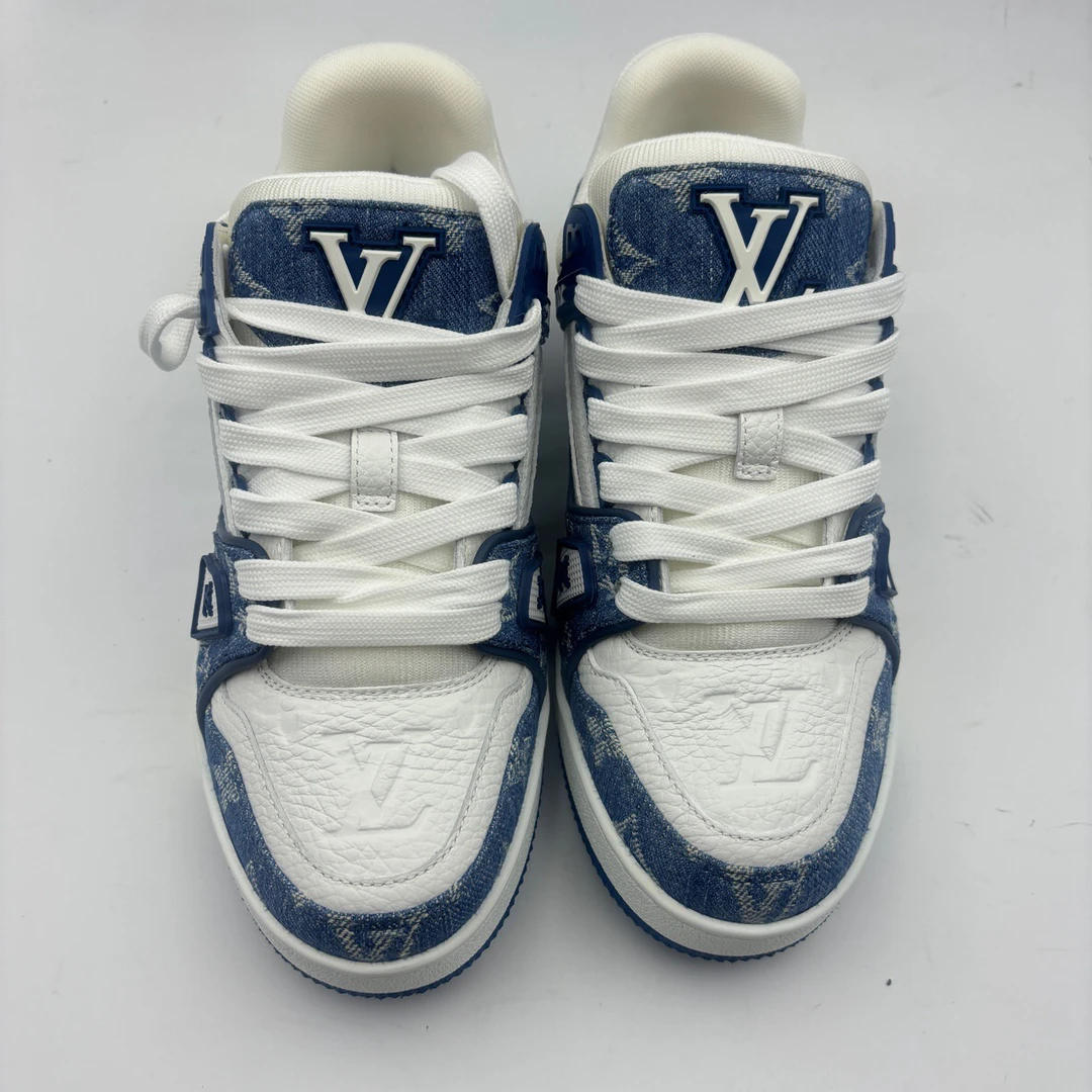 99新 LouisVuitton/路易威登 35.5码/LV蓝牛仔/鞋盒防尘袋/98新