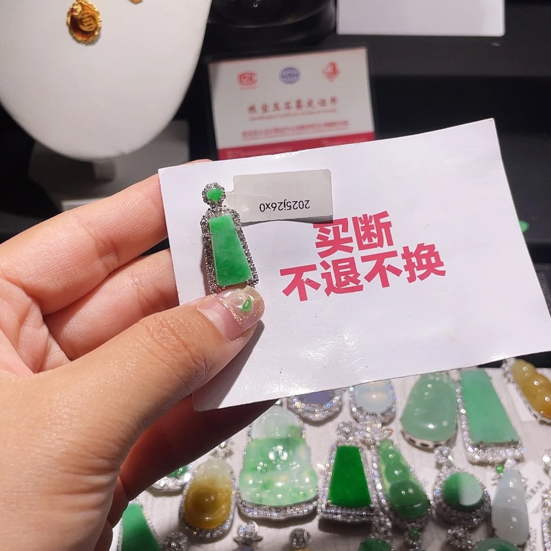 翡翠银S925镶嵌颈饰