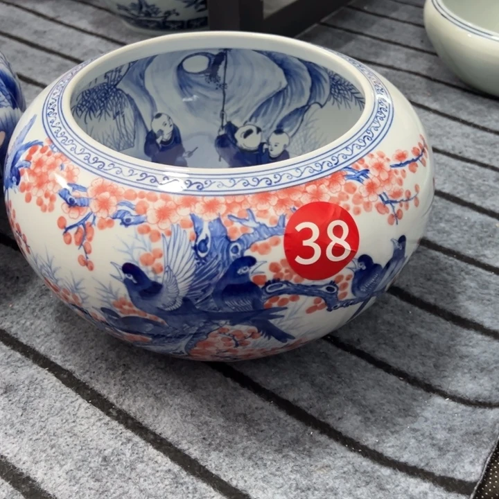 房***姐陶纪念瓷器喜上眉梢圆肚子聚宝盆