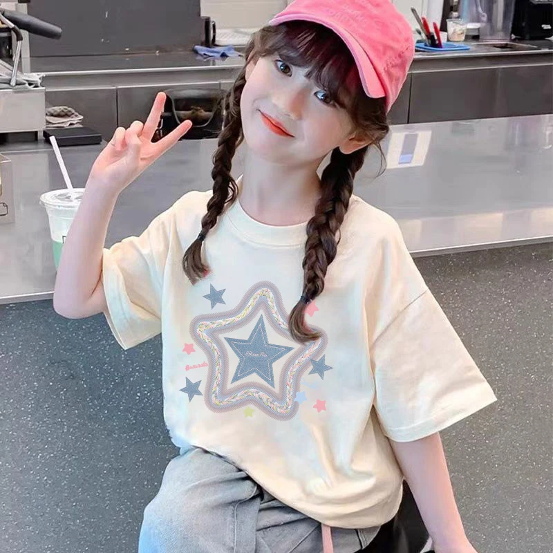 纯棉圆领短袖t恤夏季2025新款宽松独特洋气时髦潮酷痞帅童装儿童