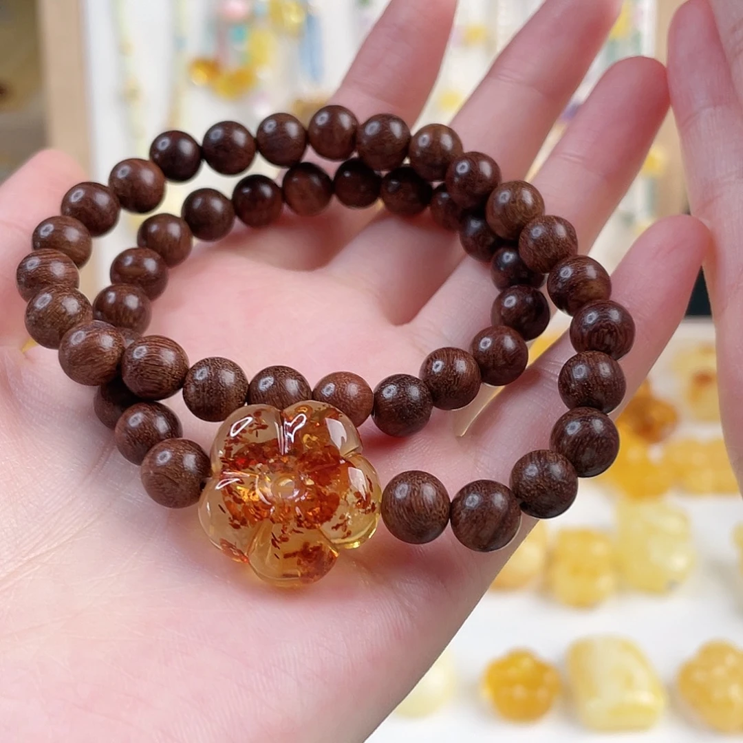 琥珀未镶嵌裸石琥珀手串