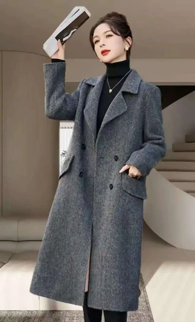 【2071-2080】冬季时尚法式短外套女单排扣气质拼接短款洋气厚款