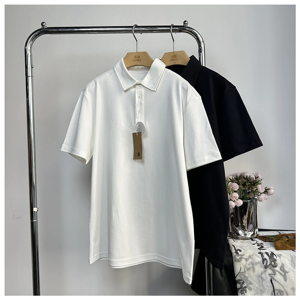 T400     夏季新款男士休闲翻领半开衫短袖T恤POLO衫